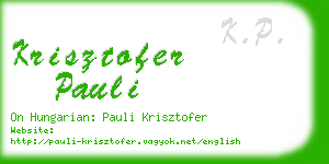 krisztofer pauli business card
